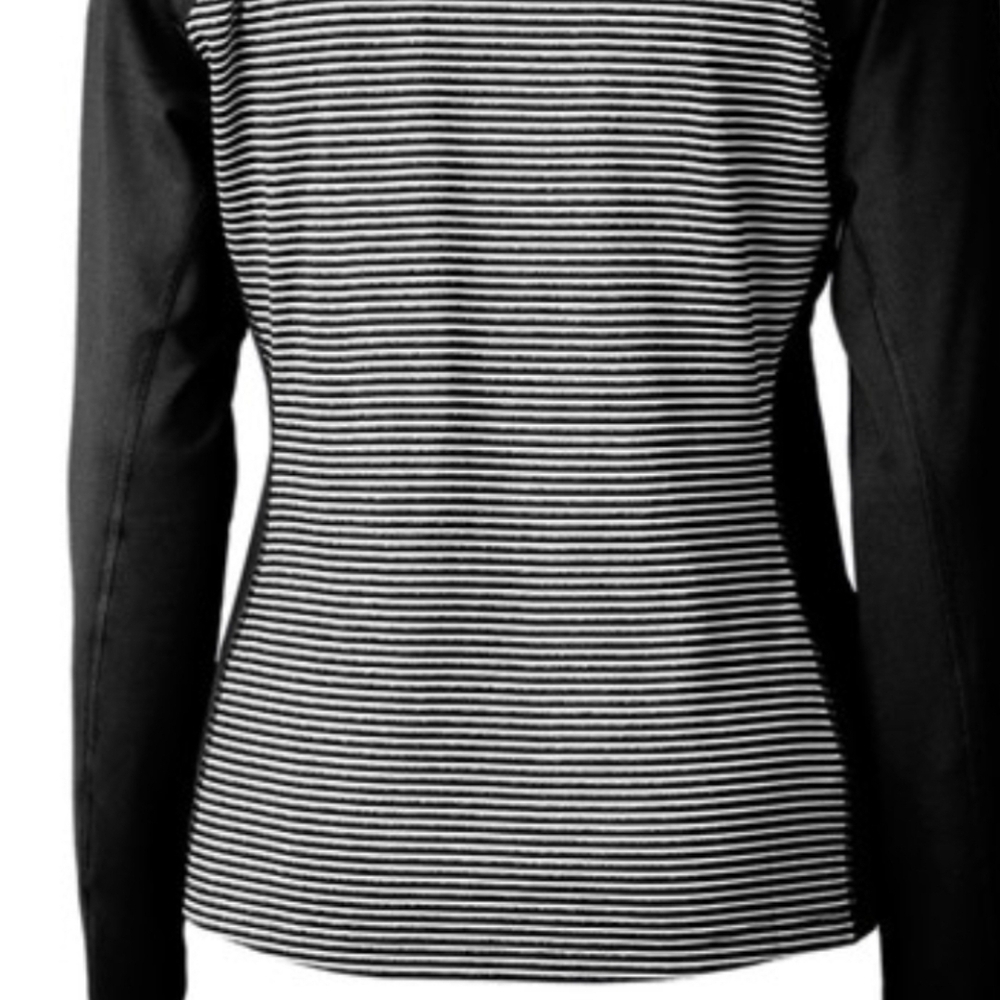 Cutter & Buck Black and White Striped Long Sleeve Top
